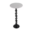 Beaumont Lane Contemporary Round Marble and Metal Side Table in Black