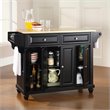 Beaumont Lane Traditional Natural Wood Top Kitchen Island in Black