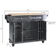 Beaumont Lane Traditional Natural Wood Top Kitchen Island in Black