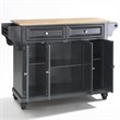 Beaumont Lane Traditional Natural Wood Top Kitchen Island in Black