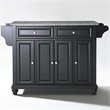 Beaumont Lane Traditional Solid Granite/Wood Kitchen Island in Black