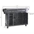 Beaumont Lane Traditional Solid Granite/Wood Kitchen Island in Black