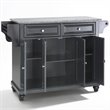 Beaumont Lane Traditional Solid Granite/Wood Kitchen Island in Black