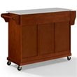 Beaumont Lane Transitional Wood Granite Top Kitchen Cart in Cherry/Gray