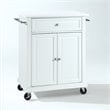 Beaumont Lane Compact Wood Kitchen Granite Top Kitchen Cart in White