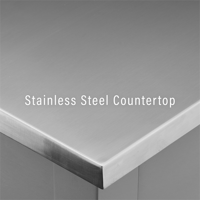 Beaumont Lane Modern Stainless Steel Top Kitchen Cart in Gray
