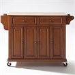 Beaumont Lane Traditional Natural Wood Top Kitchen Cart in Cherry/Natural