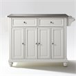 Beaumont Lane Traditional Wood Kitchen Island in White/Silver