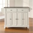 Beaumont Lane Traditional Wood Kitchen Island in White/Silver