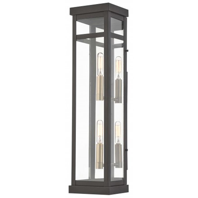 Beaumont Lane Contemporary 2 Light Outdoor Wall Lantern in Bronze