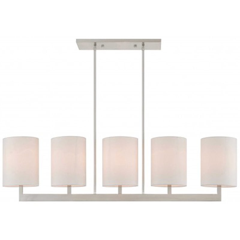 Beaumont Lane Contemporary 5 Light Linear Chandelier in Brushed Nickel