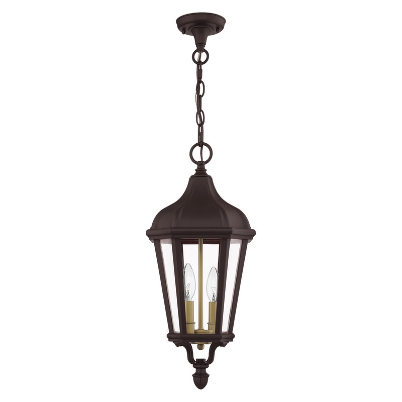 Beaumont Lane Contemporary 2 Light Outdoor Hanging Lantern in Bronze