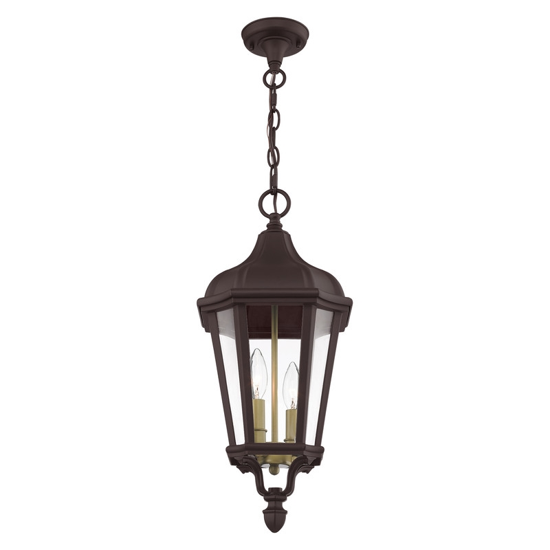 Beaumont Lane Contemporary 2 Light Outdoor Hanging Lantern in Bronze