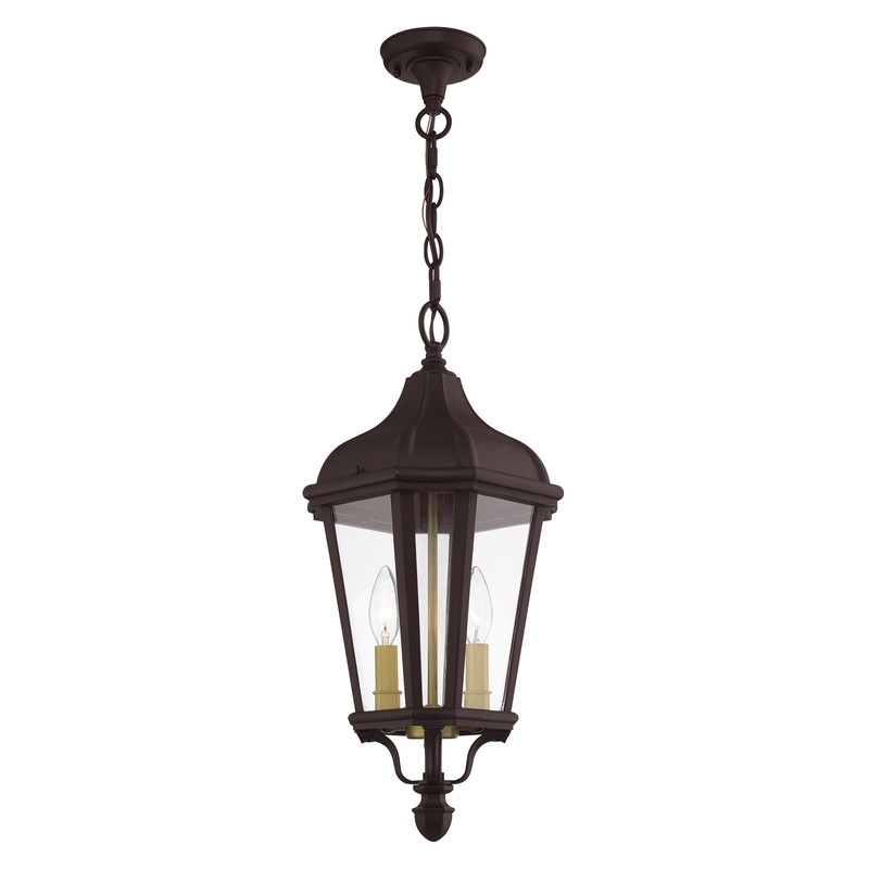 Beaumont Lane Contemporary 2 Light Outdoor Hanging Lantern in Bronze