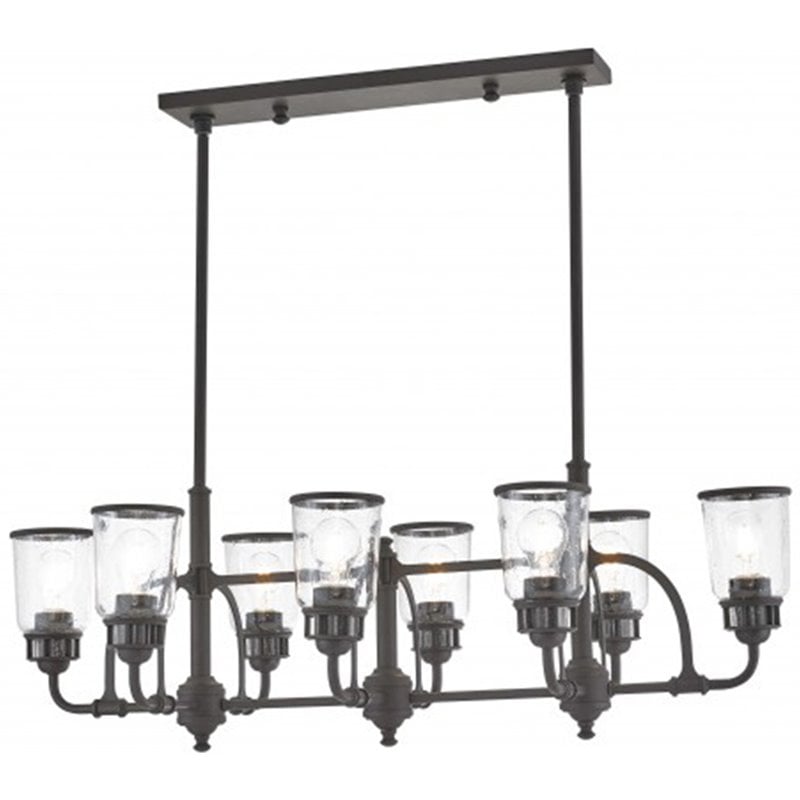 Beaumont Lane Contemporary 8 Light Linear Chandelier in Bronze