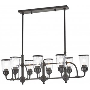 Beaumont Lane Contemporary 8 Light Linear Chandelier in Bronze