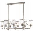 Beaumont Lane Contemporary 8 Light Linear Chandelier in Brushed Nickel