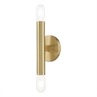 Beaumont Lane Mid-Century 2-Light Metal ADA Wall Sconce in Satin Brass