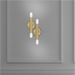 Beaumont Lane Mid-Century 2-Light Metal ADA Wall Sconce in Satin Brass