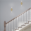 Beaumont Lane Mid-Century 2-Light Metal ADA Wall Sconce in Satin Brass