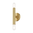 Beaumont Lane Mid-Century 2-Light Metal ADA Wall Sconce in Satin Brass
