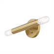 Beaumont Lane Mid-Century 2-Light Metal ADA Wall Sconce in Satin Brass