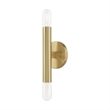 Beaumont Lane Mid-Century 2-Light Metal ADA Wall Sconce in Satin Brass