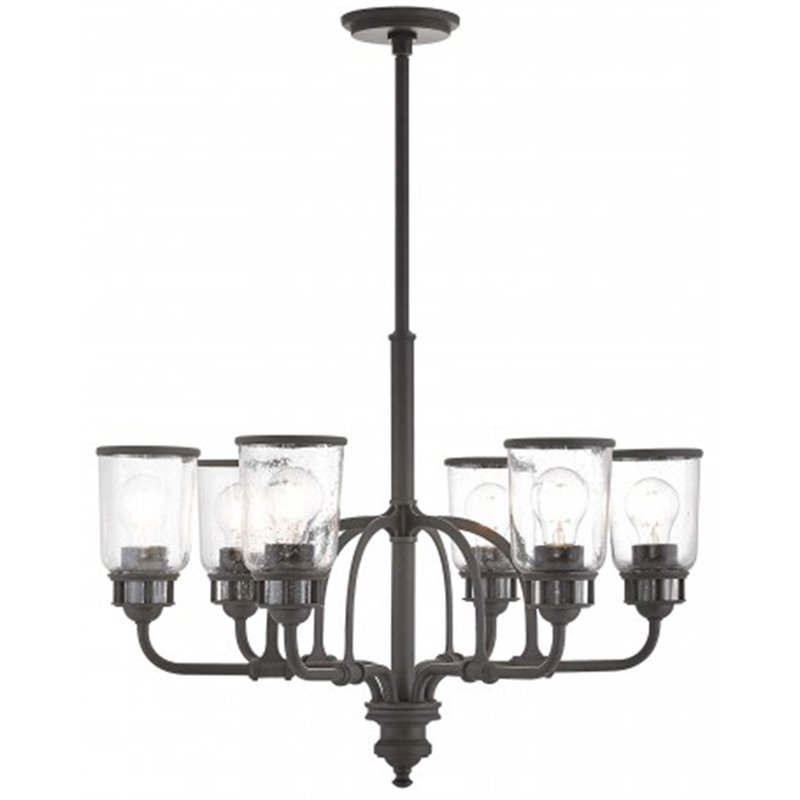 Beaumont Lane Contemporary Steel 6 Light Chandelier in Bronze