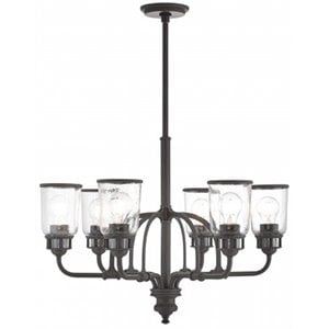 Beaumont Lane Contemporary Steel 6 Light Chandelier in Bronze
