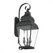 Beaumont Lane Contemporary Brass Outdoor Wall Lantern in Black