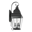 Beaumont Lane Contemporary Brass Outdoor Wall Lantern in Black