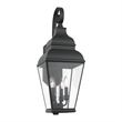 Beaumont Lane Contemporary Brass Outdoor Wall Lantern in Black