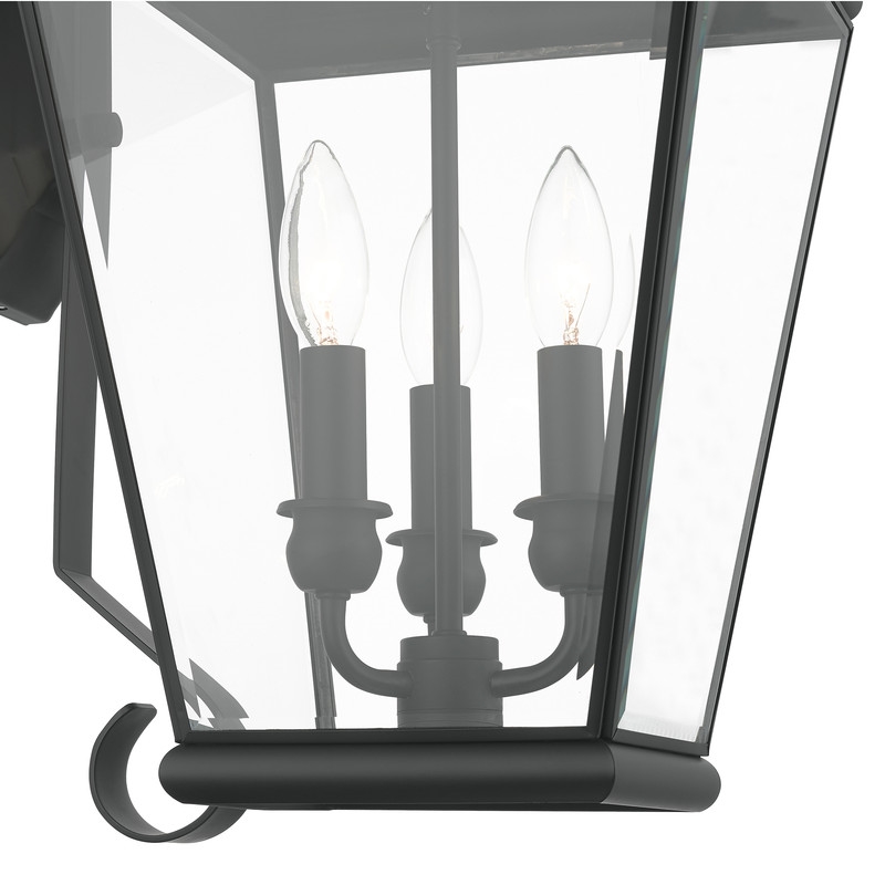 Beaumont Lane Contemporary Brass Outdoor Wall Lantern in Black