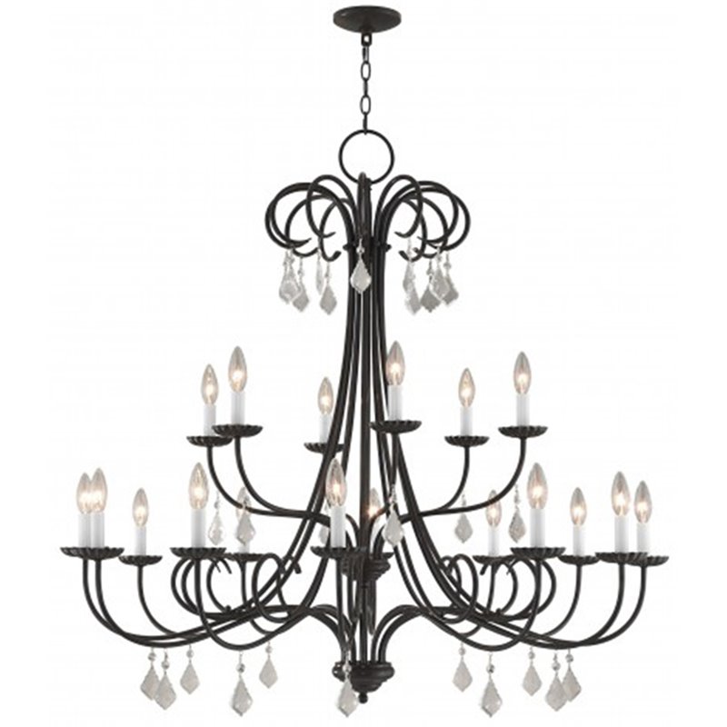 Beaumont Lane Contemporary 18 Light Foyer Chandelier in English Bronze