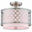 Beaumont Lane Contemporary 2 Light Semi Flush Mount in Brushed Nickel