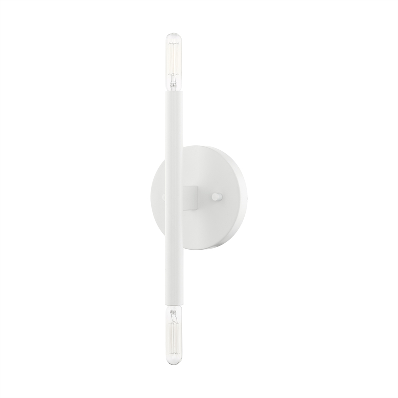 Beaumont Lane Mid-Century 2-Light Mid-Century Metal Sconce in White