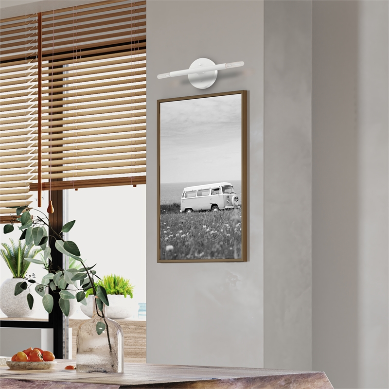 Beaumont Lane Mid-Century 2-Light Mid-Century Metal Sconce in White
