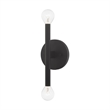 Beaumont Lane Mid-Century 2-Light Mid-Century Metal Sconce in Black