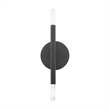 Beaumont Lane Mid-Century 2-Light Mid-Century Metal Sconce in Black
