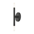 Beaumont Lane Mid-Century 2-Light Mid-Century Metal Sconce in Black
