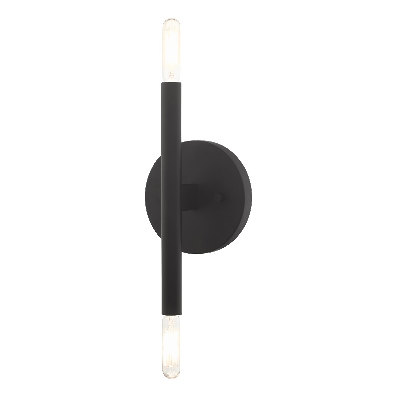 Beaumont Lane Mid-Century 2-Light Mid-Century Metal Sconce in Black