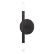 Beaumont Lane Mid-Century 2-Light Mid-Century Metal Sconce in Black