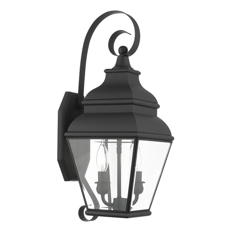 Beaumont Lane Contemporary 2 Light Outdoor Wall Lantern in Black