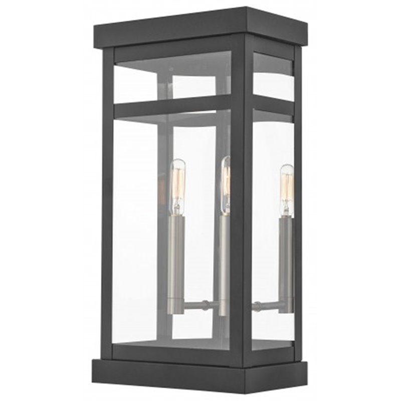 Beaumont Lane Contemporary 2 Light Outdoor Wall Lantern in Black