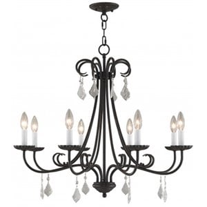 Beaumont Lane Contemporary 8 Light Chandelier in English Bronze
