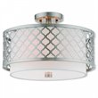 Beaumont Lane Contemporary 3 Light Semi Flush Mount in Brushed Nickel