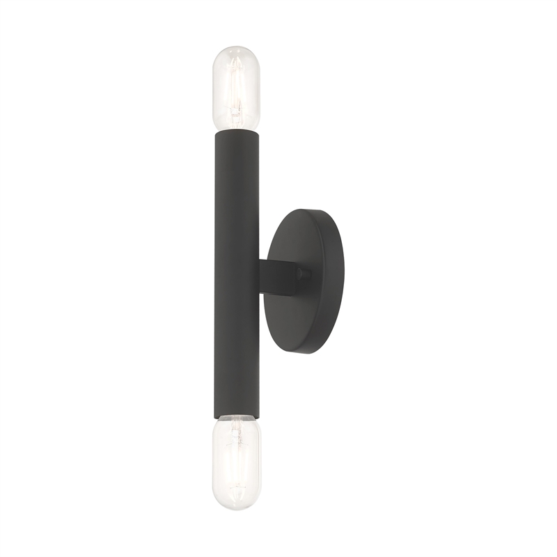 Beaumont Lane Mid-Century 2-Light Metal ADA Wall Sconce in Black