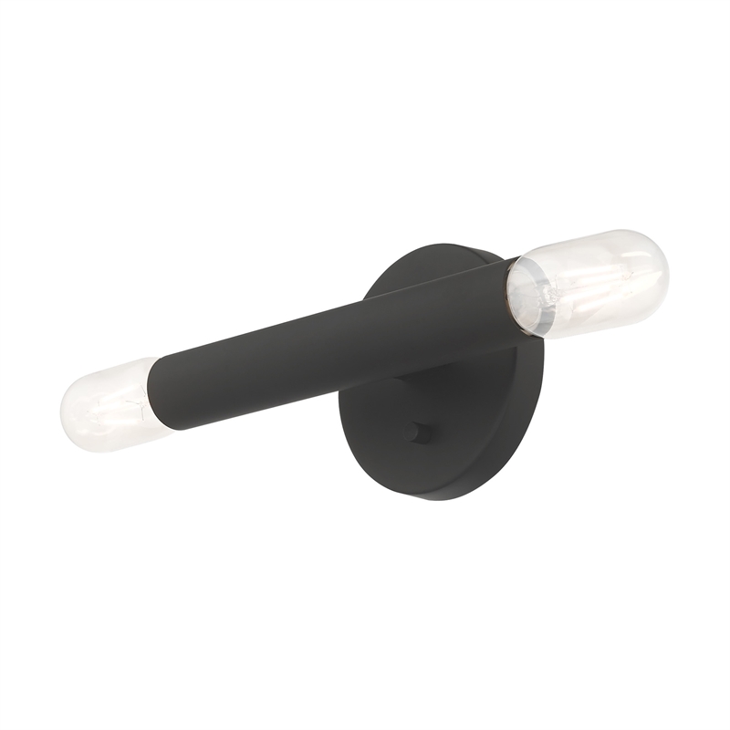 Beaumont Lane Mid-Century 2-Light Metal ADA Wall Sconce in Black