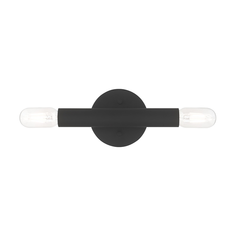 Beaumont Lane Mid-Century 2-Light Metal ADA Wall Sconce in Black