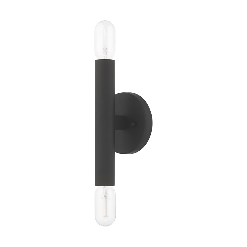 Beaumont Lane Mid-Century 2-Light Metal ADA Wall Sconce in Black